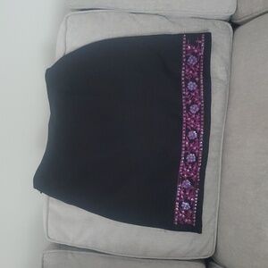 Twink Black Skirt With Purple Sequins